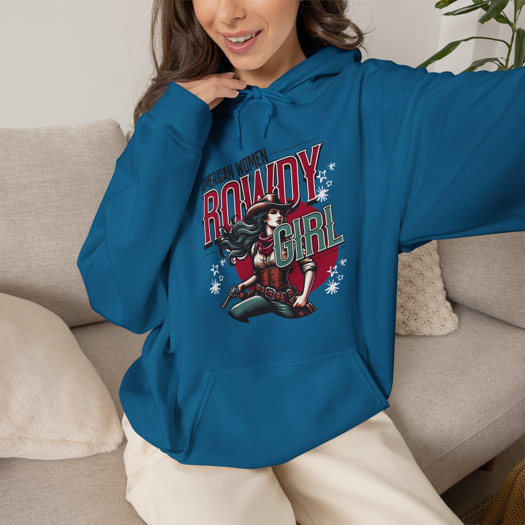 American Women Rowdy Girl | Western Cowgirl Hoodie | Cr8tive Designs