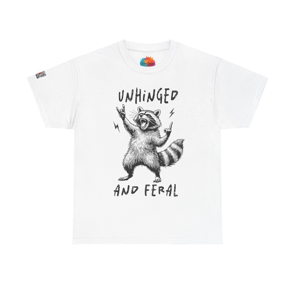 Unhinged and Feral Graphic Tee – Funny Raccoon Shirt, Trendy Chaos Mom Life Tee | Cr8tive Designs