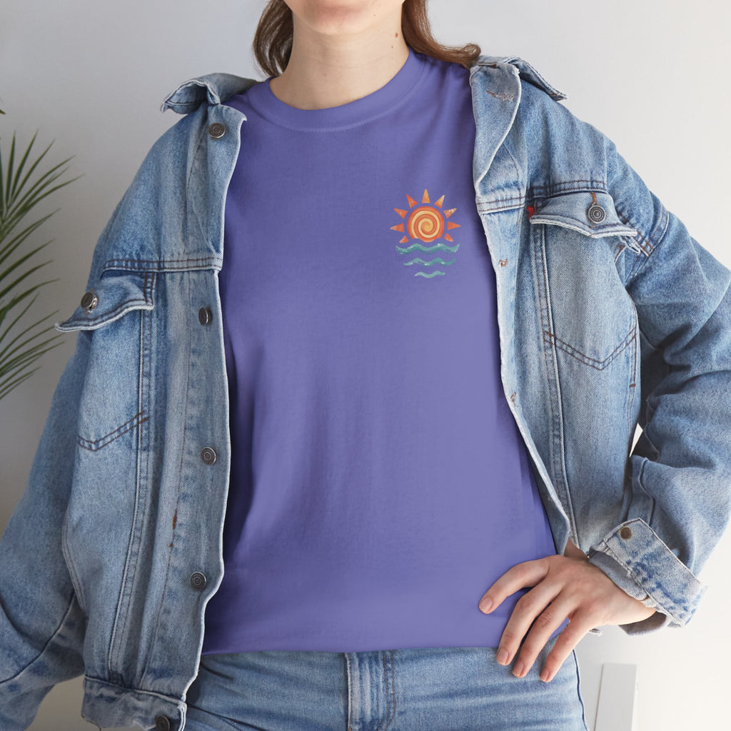 Sun & Waves Pocket Tee | Coastal Summer Shirt | Cr8tive Designs