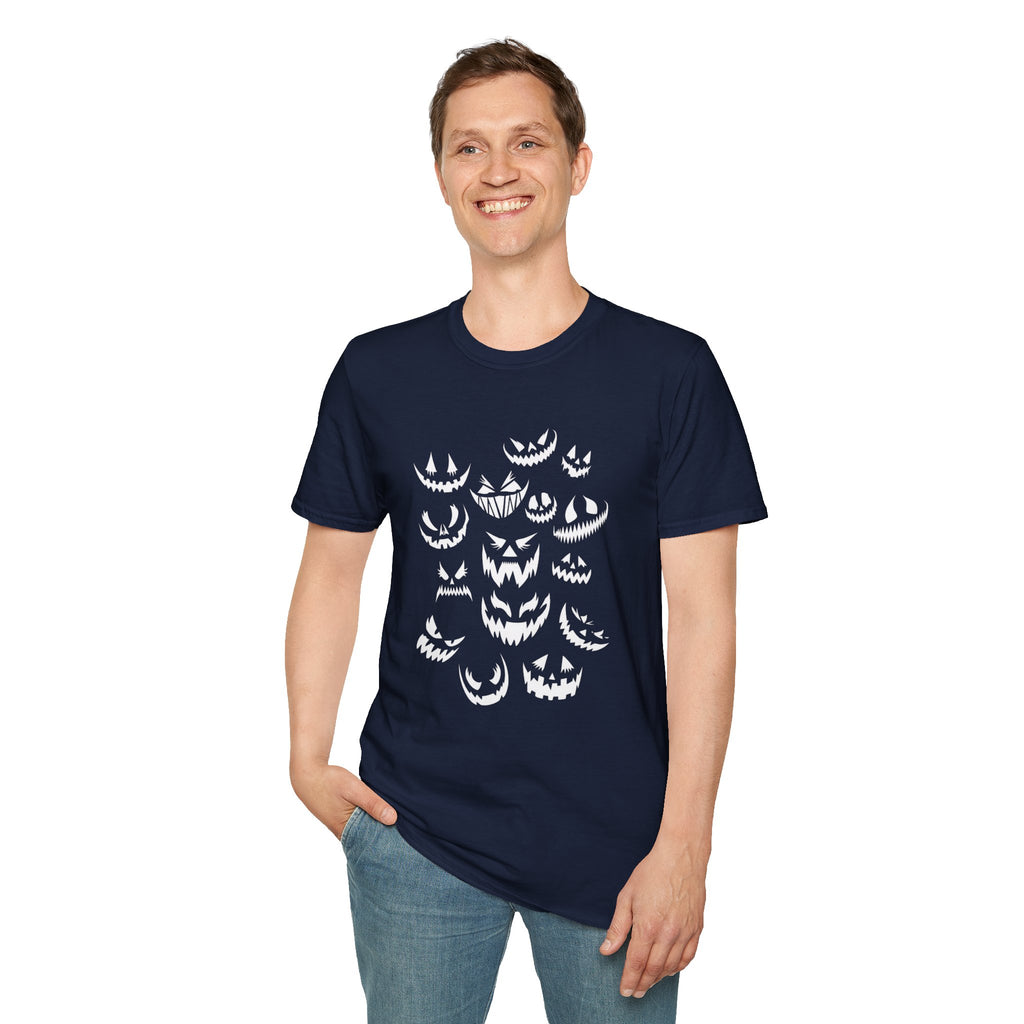 Halloween Jack-O'-Lantern Faces T-Shirt | Spooky Pumpkin Smile Tee | Cr8tive Designs