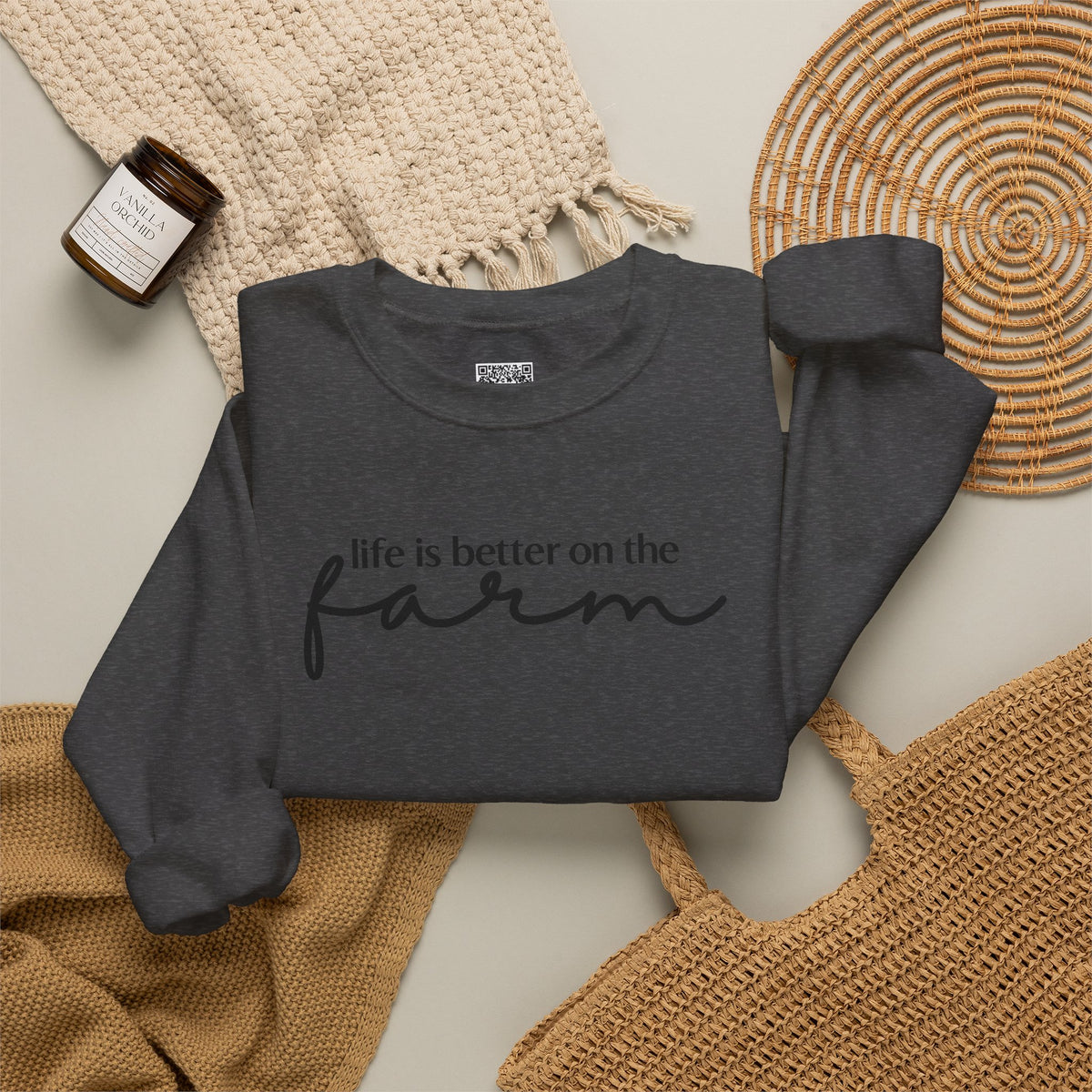 Life Is Better On The Farm Sweatshirt | Rustic Country Crewneck Pullover | Cr8tive Designs