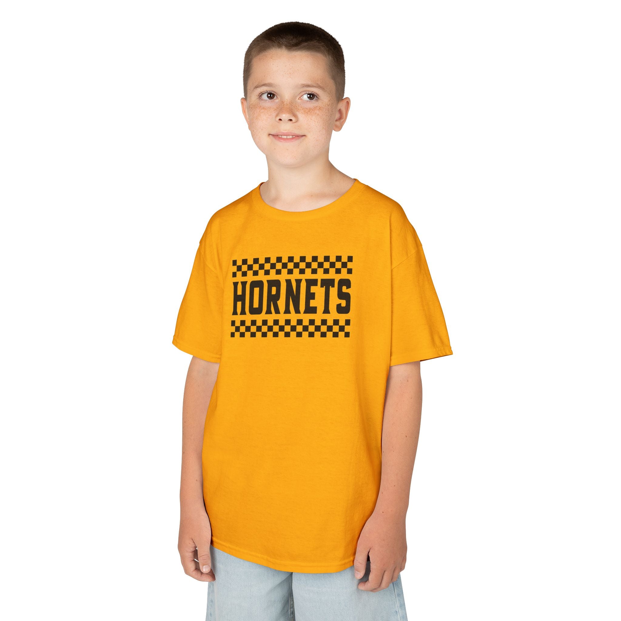 Checkered Hornets Youth T-Shirt | School Spirit Mascot Tee | Cr8tive Designs