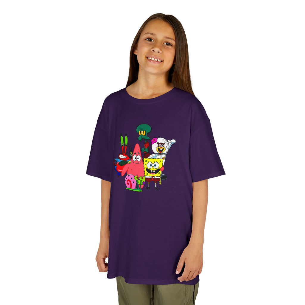 SpongeBob & Friends Youth Tee | Colorful Bikini Bottom Character T-Shirt | Cr8tive Designs