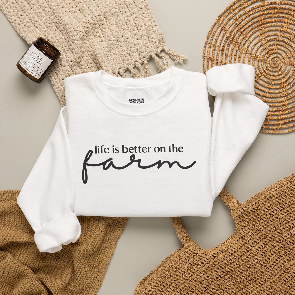 Life Is Better On The Farm Sweatshirt | Rustic Country Crewneck Pullover | Cr8tive Designs