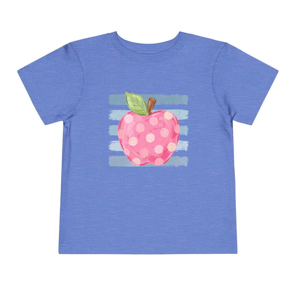 Pink Polka Dot Apple Toddler Tee | Back to School T-Shirt | Cr8tive Designs