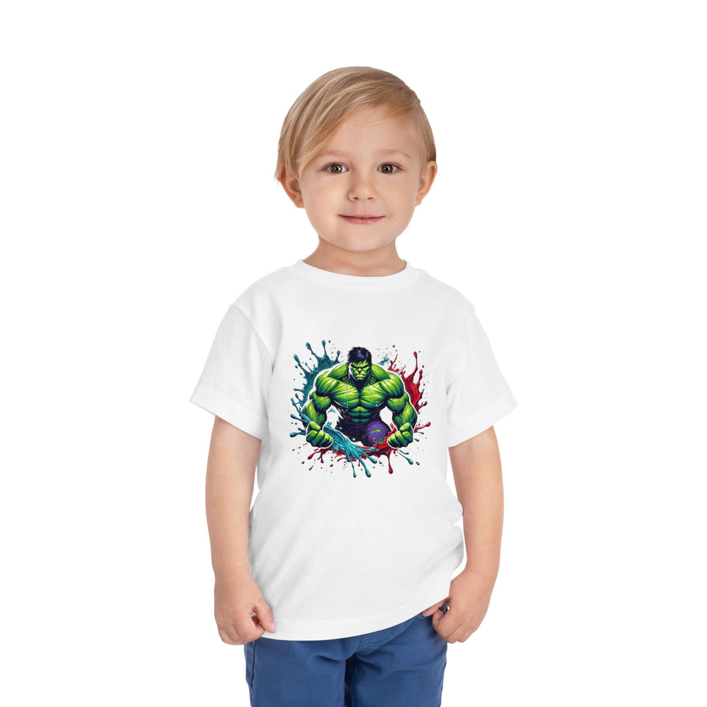 Green Rage Superhero Toddler Tee | Comic-Inspired Action T-Shirt | Cr8tive Designs
