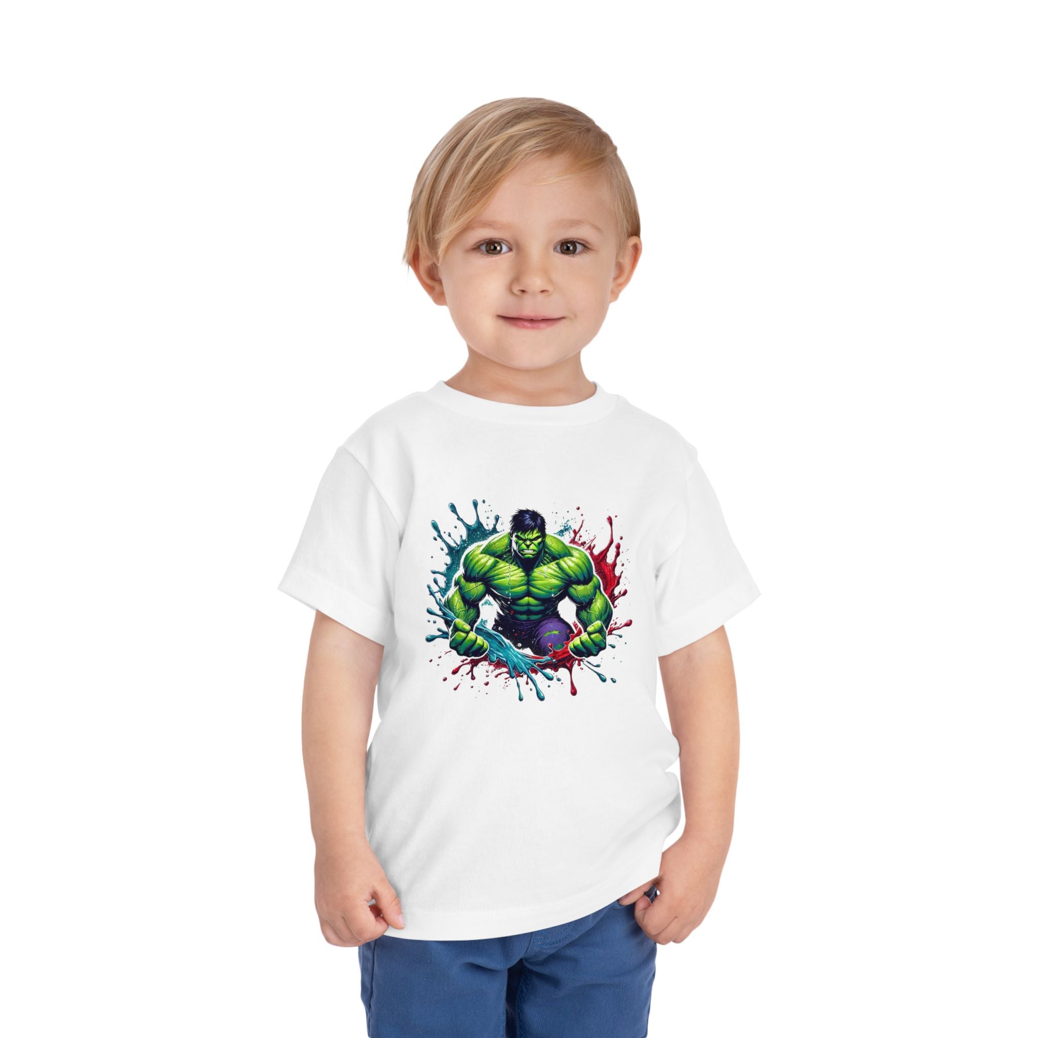 Green Rage Superhero Toddler Tee | Comic-Inspired Action T-Shirt | Cr8tive Designs