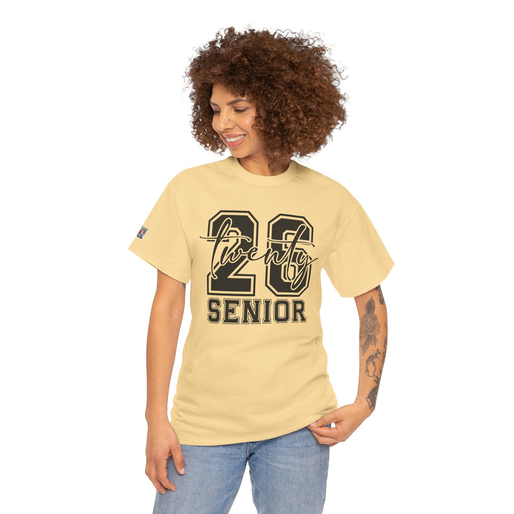 Senior 2026 Script Back T-Shirt | Vertical Graduation Tee | Trendy Senior Shirt | Unisex Fit | Cr8tive Designs