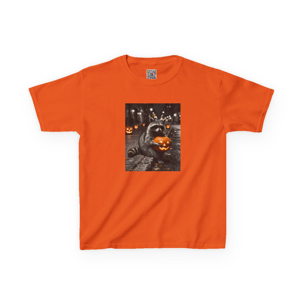 Halloween Raccoon Pumpkin Youth T-Shirt | Fall Jack O Lantern Kids Tee | Cr8tive Designs