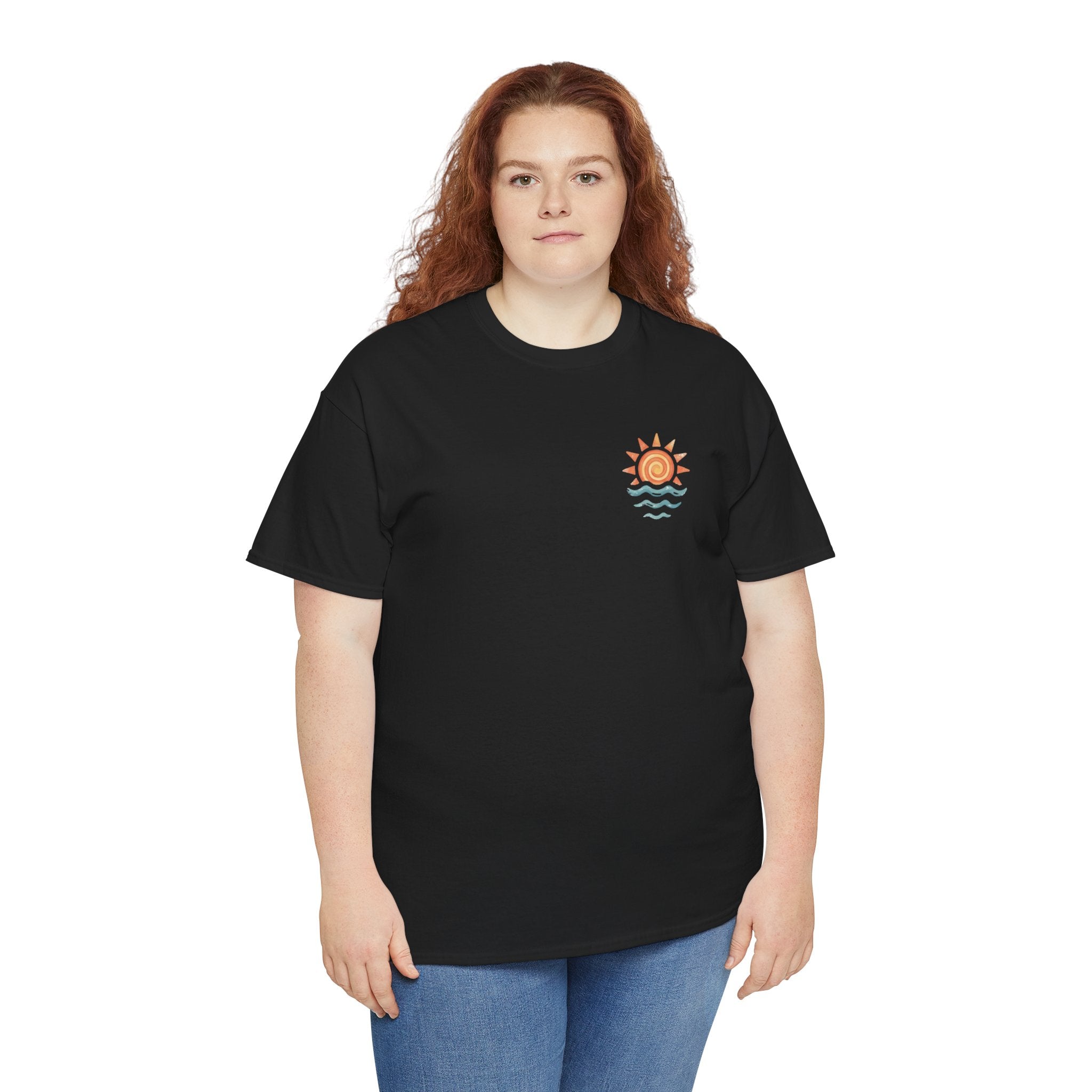 Sun & Waves Pocket Tee | Coastal Summer Shirt | Cr8tive Designs