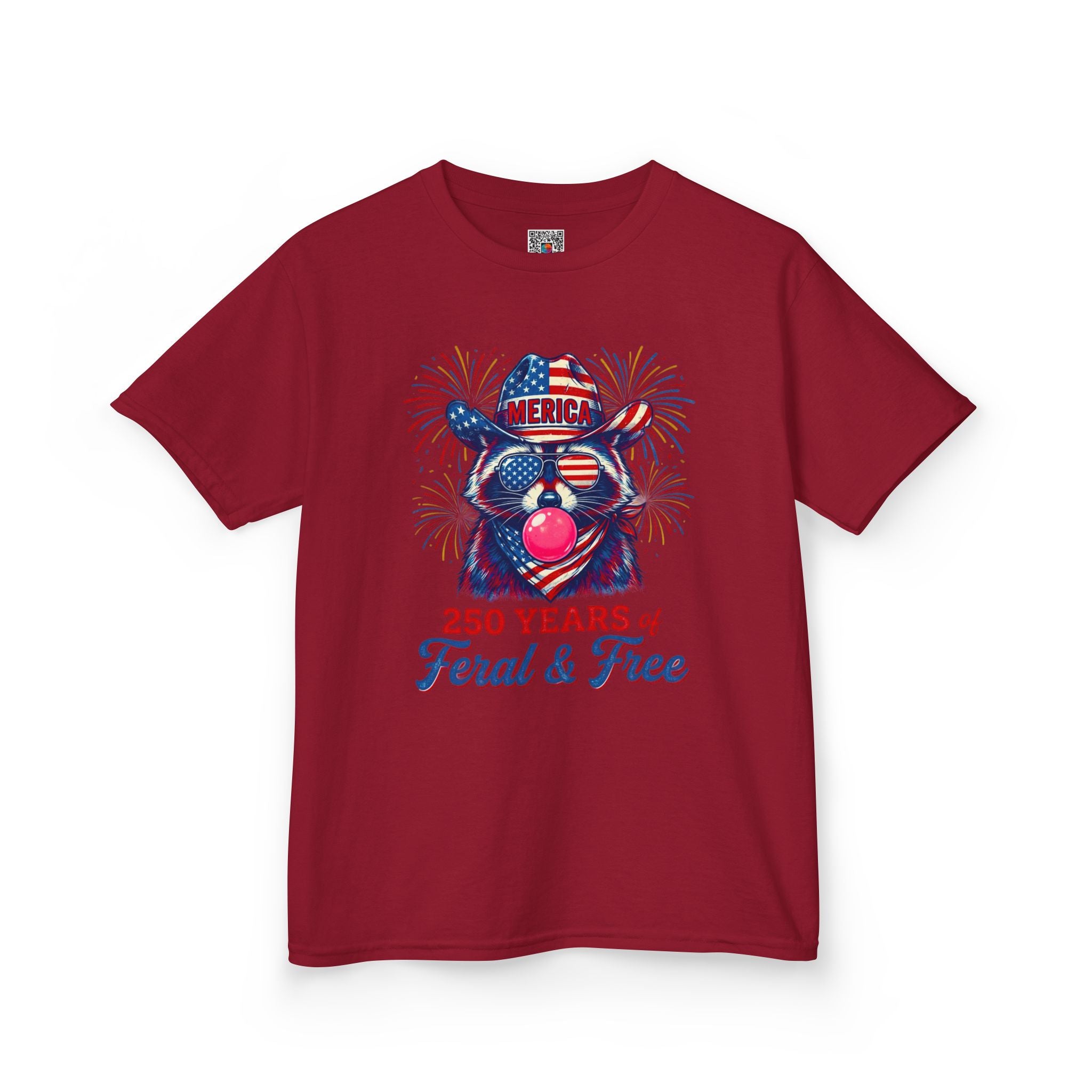 Kids '250 Years of Feral & Free' Patriotic Cow T-Shirt| Cr8tive Designs