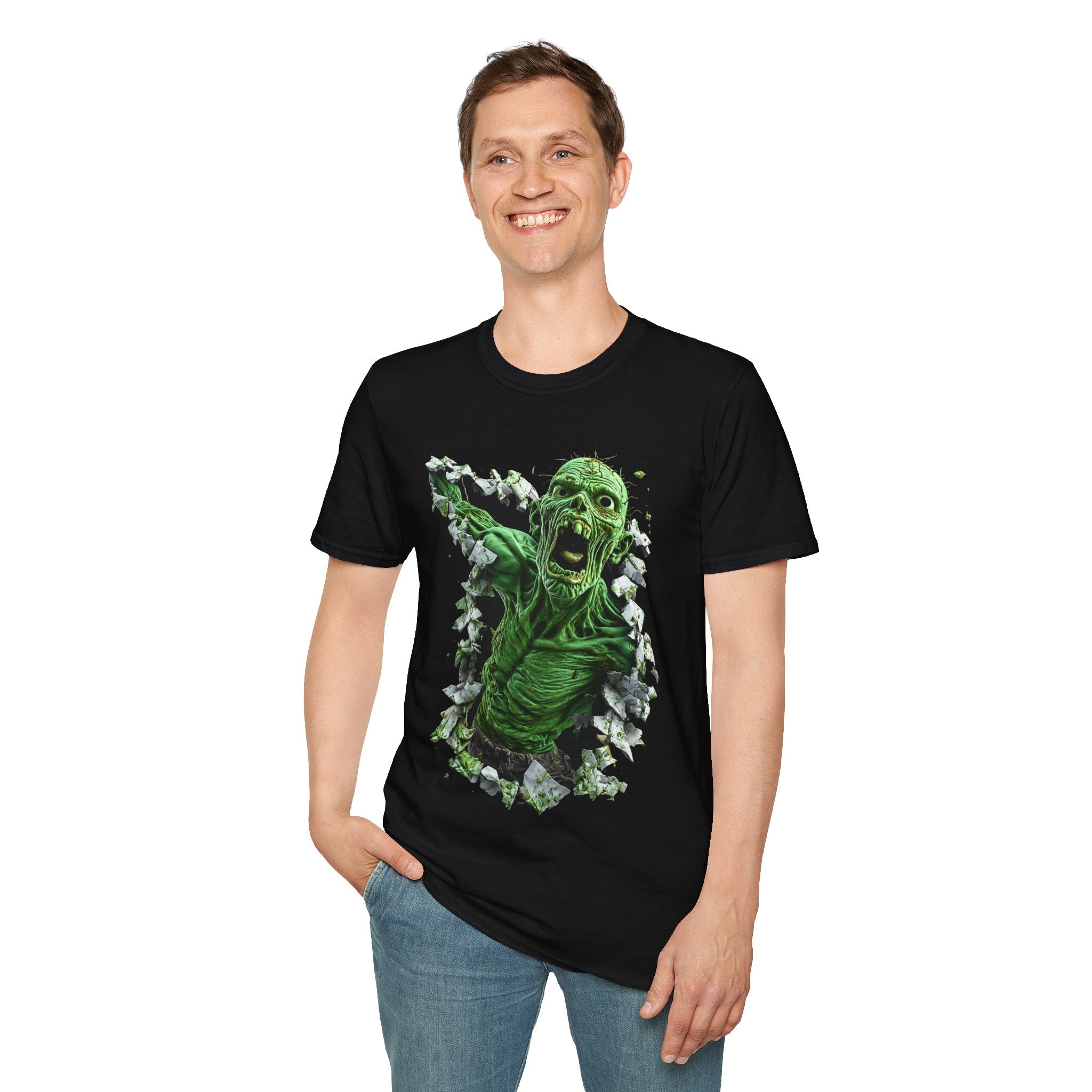 Zombie Breakout T-Shirt | Green Screaming Undead Horror Tee | Cr8tive Designs