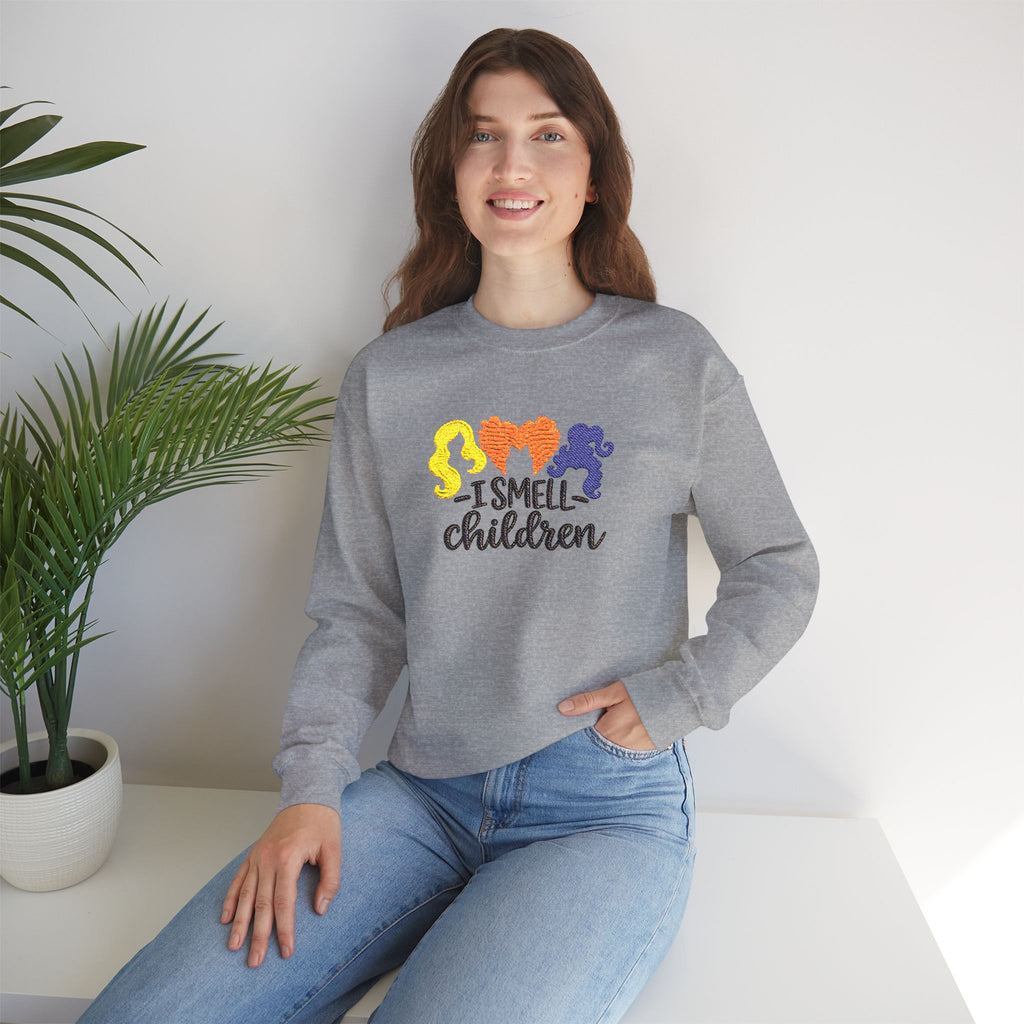 Embroidered I Smell Children Sweatshirt | Sanderson Sisters Hair Crewneck | Cr8tive Designs