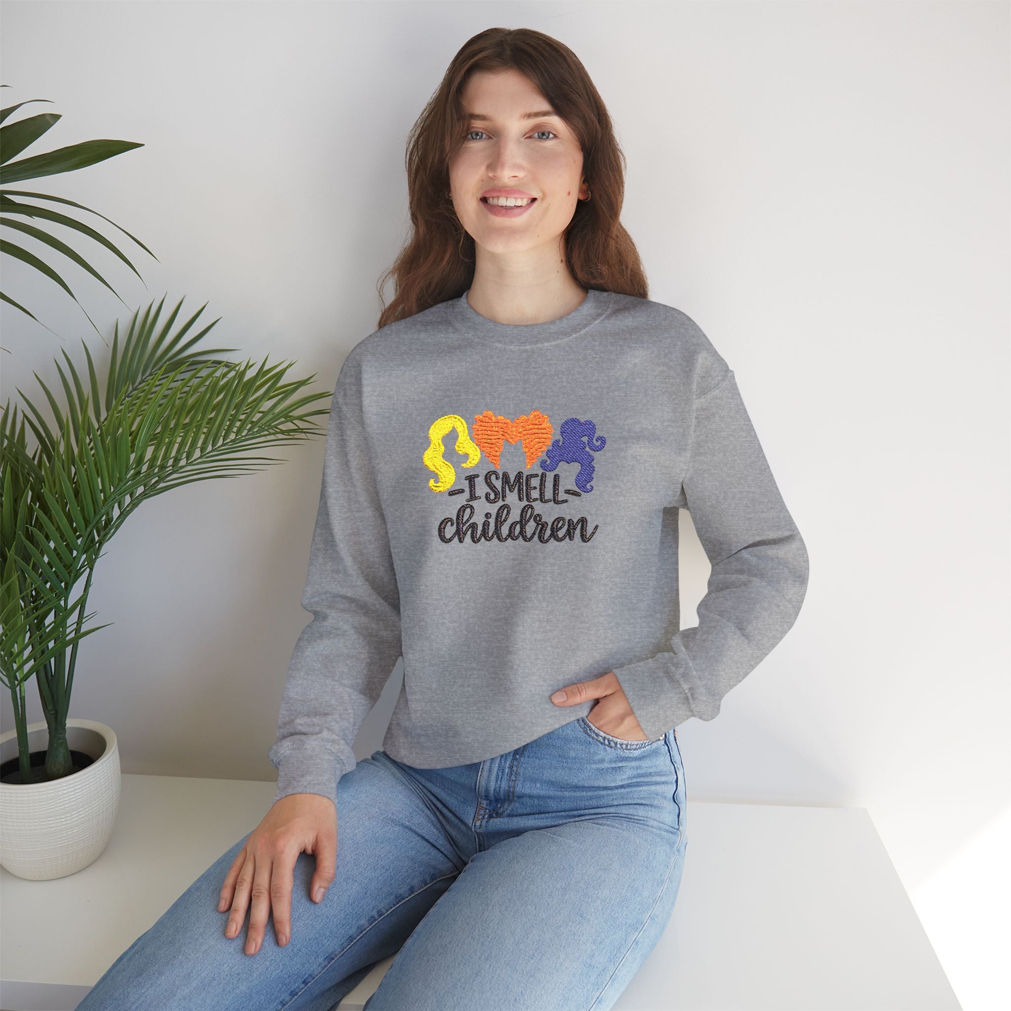 Embroidered I Smell Children Sweatshirt | Sanderson Sisters Hair Crewneck | Cr8tive Designs