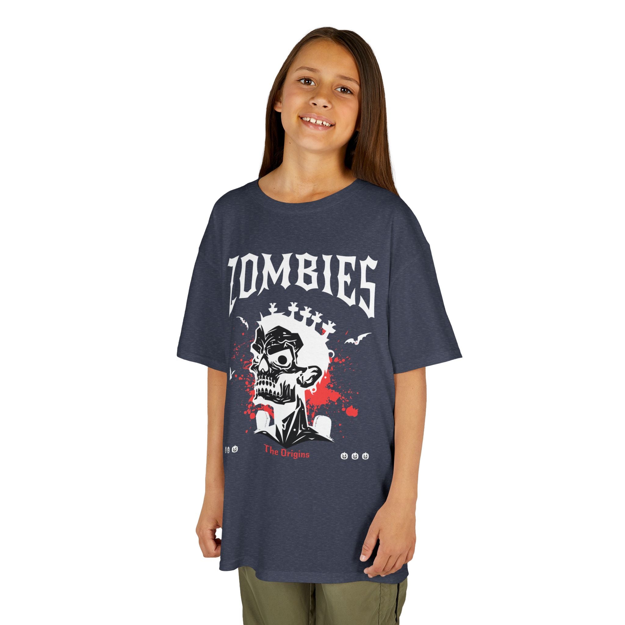 Kids T‑Shirt | 'Zombies' Skull Graphic Halloween Tee | Cr8tive Designs
