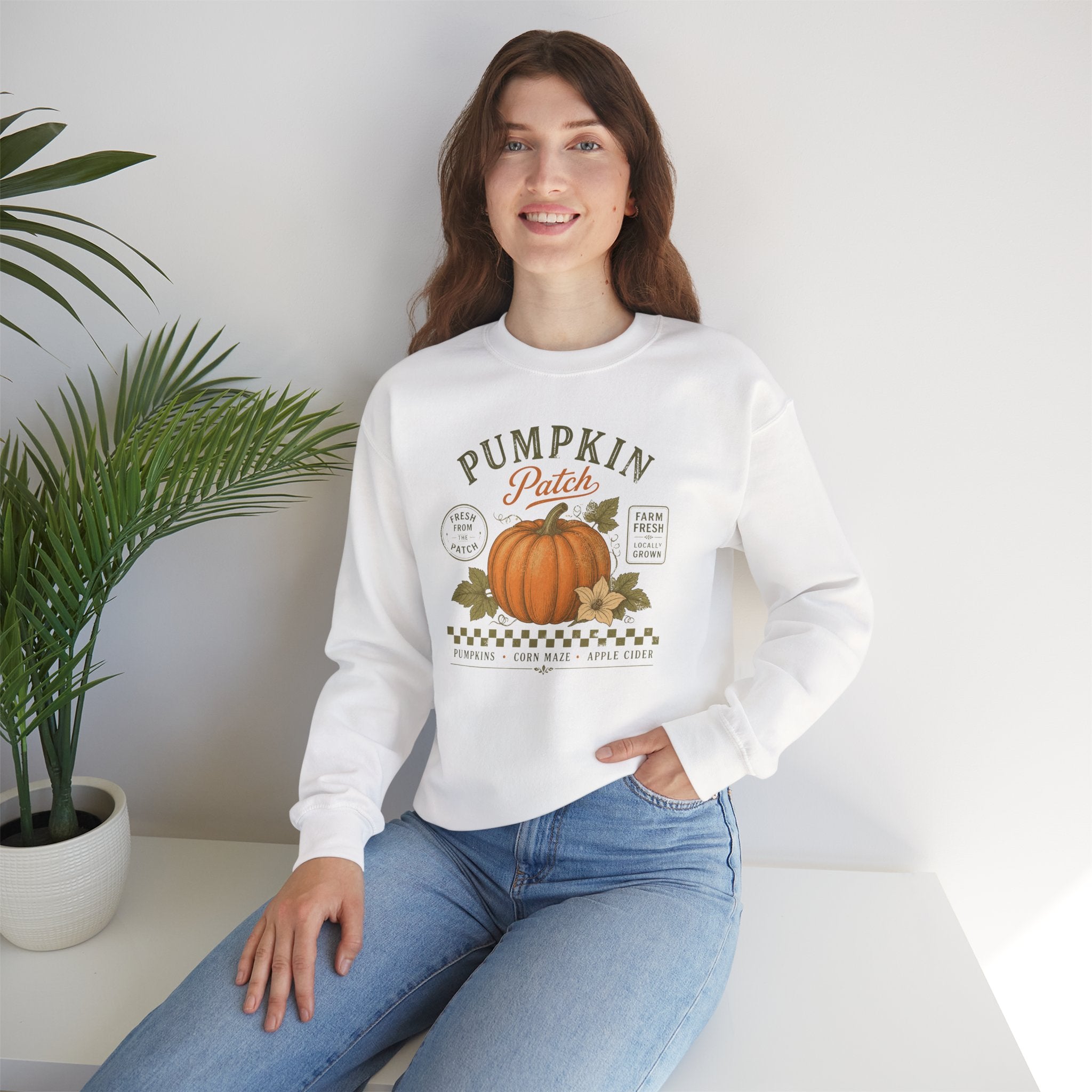Farm Fresh Pumpkin Patch Sweatshirt | Rustic Farmhouse Fall Sweatshirt | Cr8tive Designs