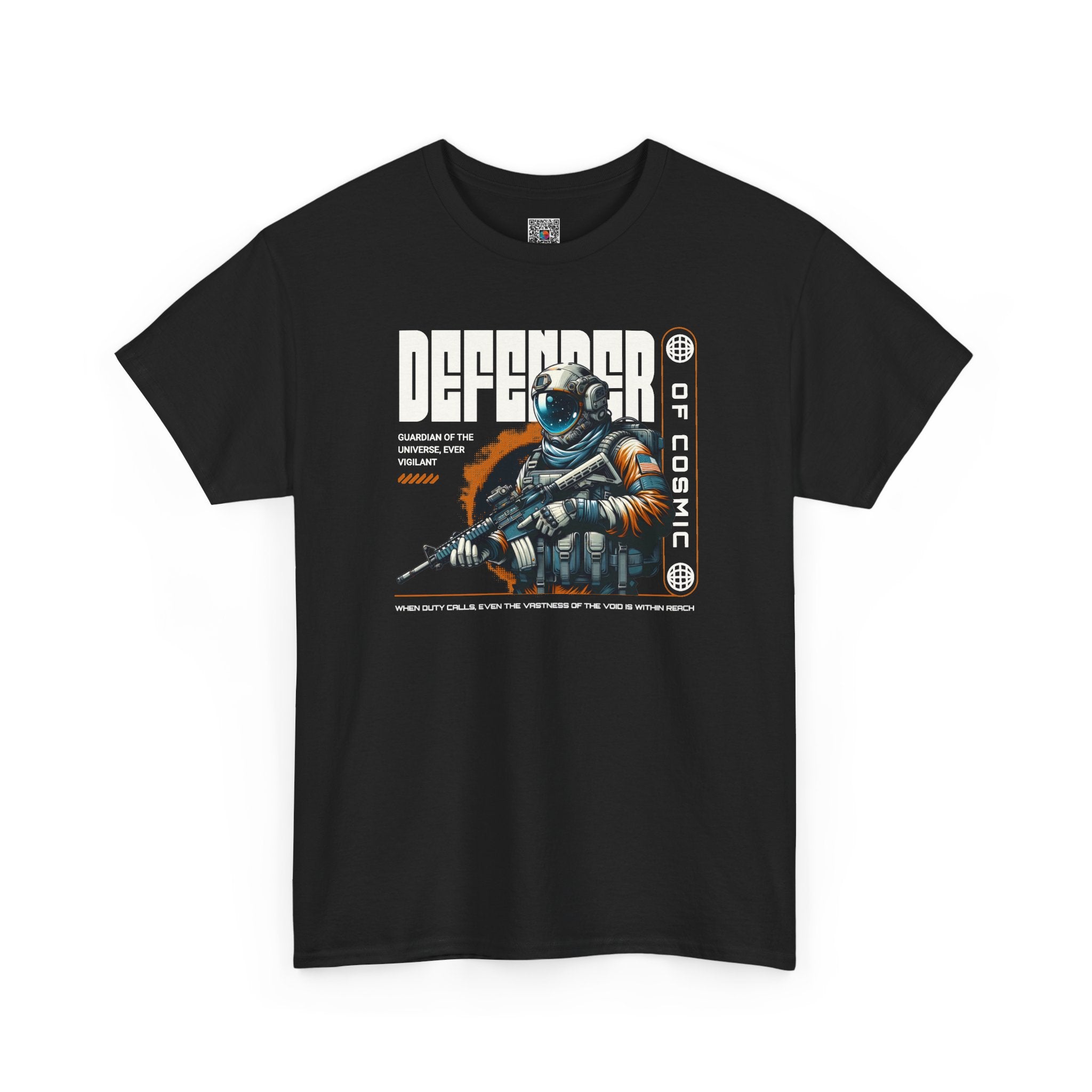 Defender of Cosmic T-Shirt | Futuristic Space Guardian Astronaut Graphic Tee | Cr8tive Designs