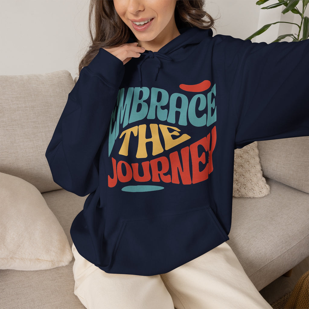 Embrace the Journey | Colorful Retro Motivational Hoodie | Cr8tive Designs