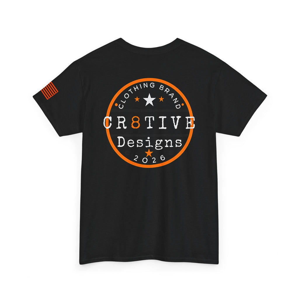 Orange Logo Badge Graphic Tee/Cr8tive Designs