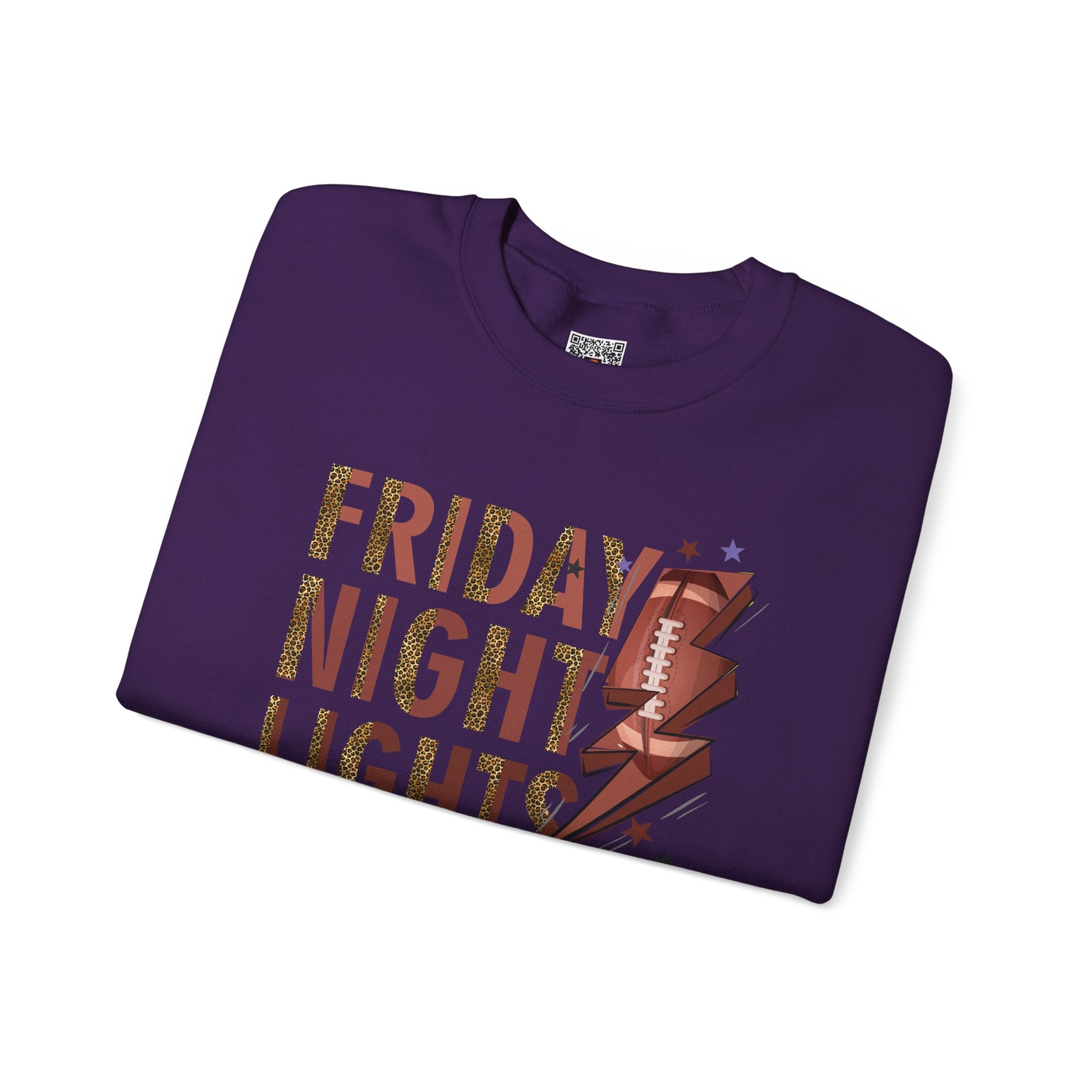 Friday Night Lights Sweatshirt | Leopard Football Lightning Bolt Crewneck | Cr8tive Designs