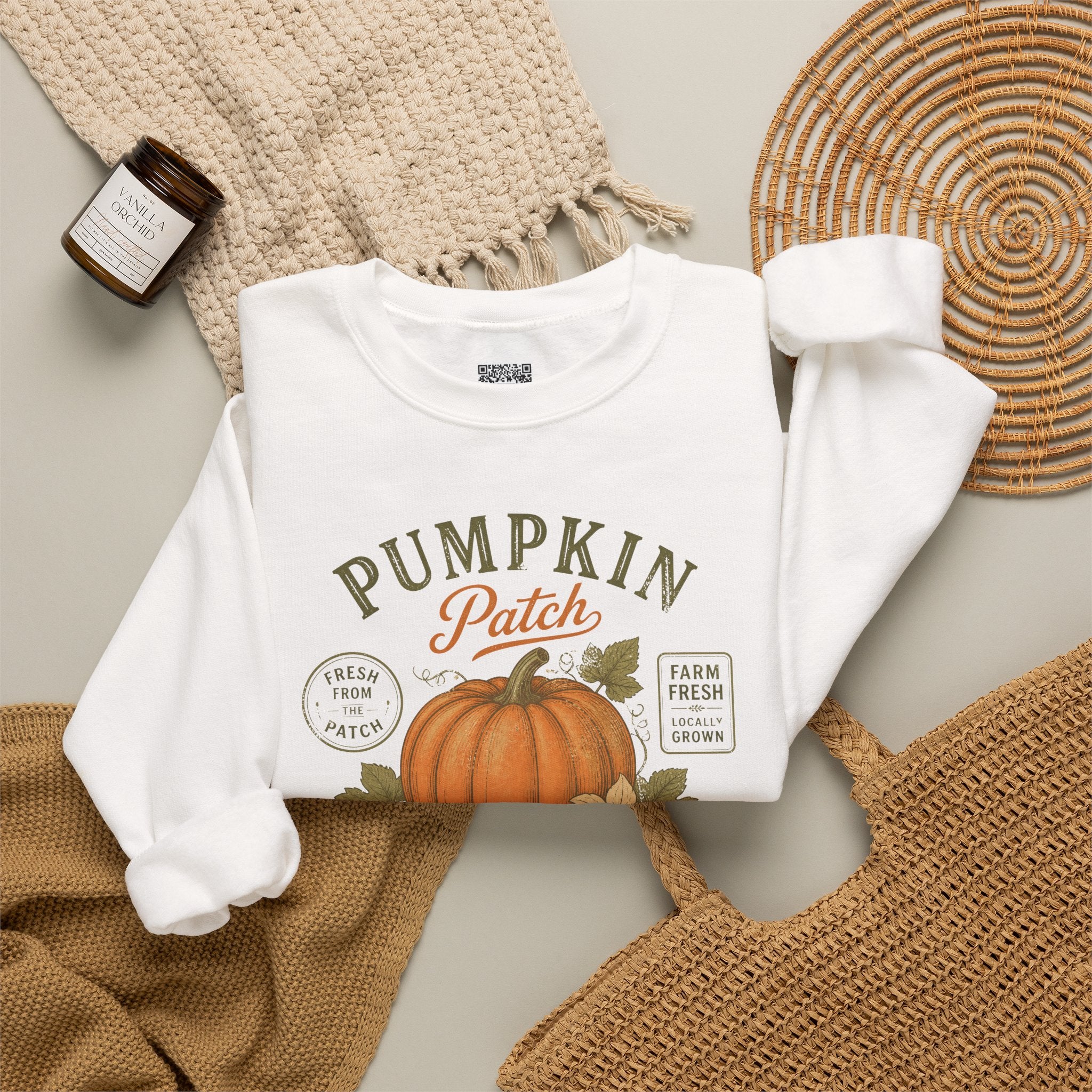 Farm Fresh Pumpkin Patch Sweatshirt | Rustic Farmhouse Fall Sweatshirt | Cr8tive Designs