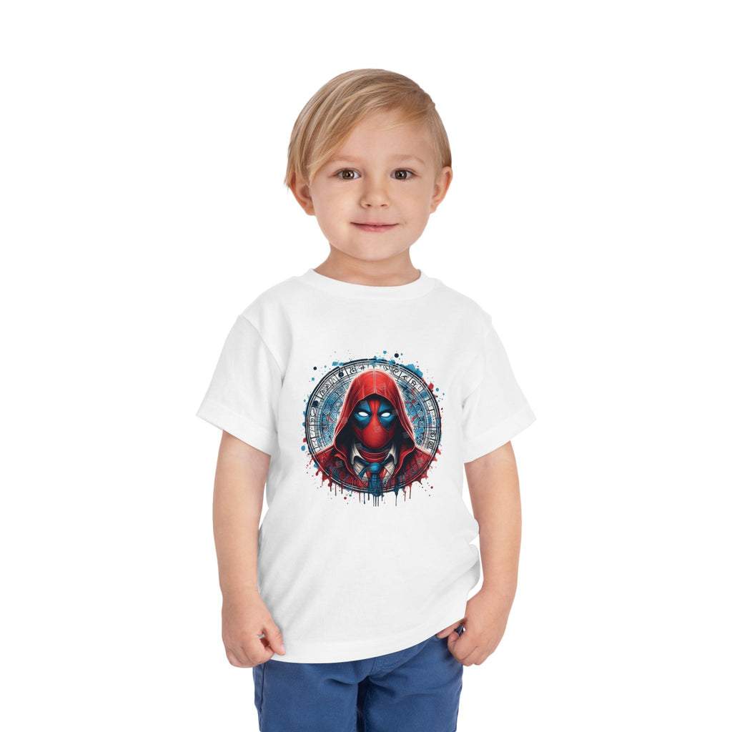 Red Masked Antihero Toddler Tee | Comic-Inspired Hero T-Shirt Design | Cr8tive Designs
