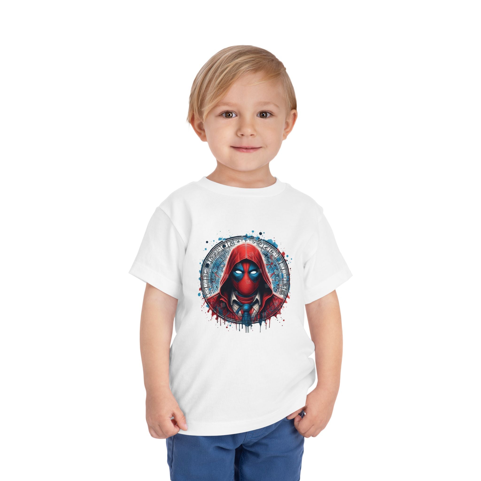 Red Masked Antihero Toddler Tee | Comic-Inspired Hero T-Shirt Design | Cr8tive Designs