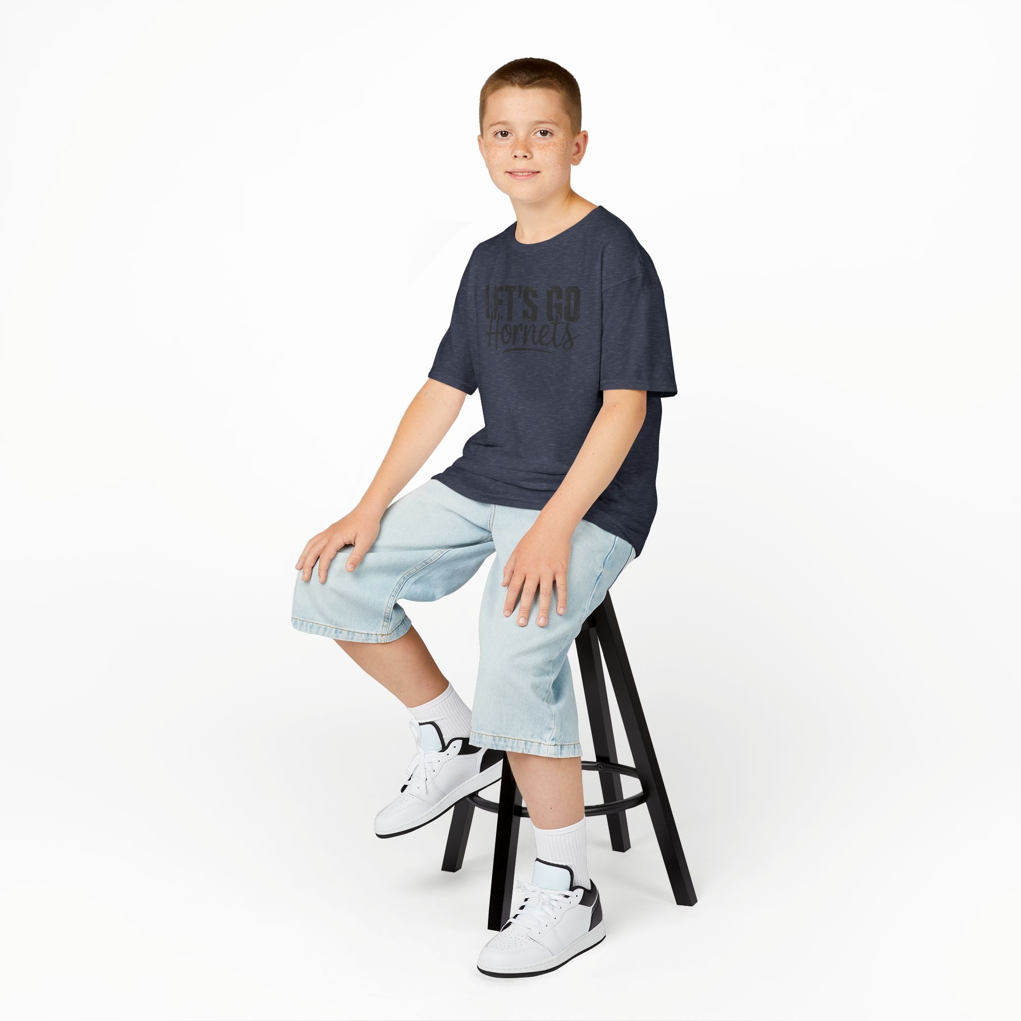 Let's Go Hornets Youth Graphic T-Shirt | School Spirit Mascot Tee | Cr8tive Designs