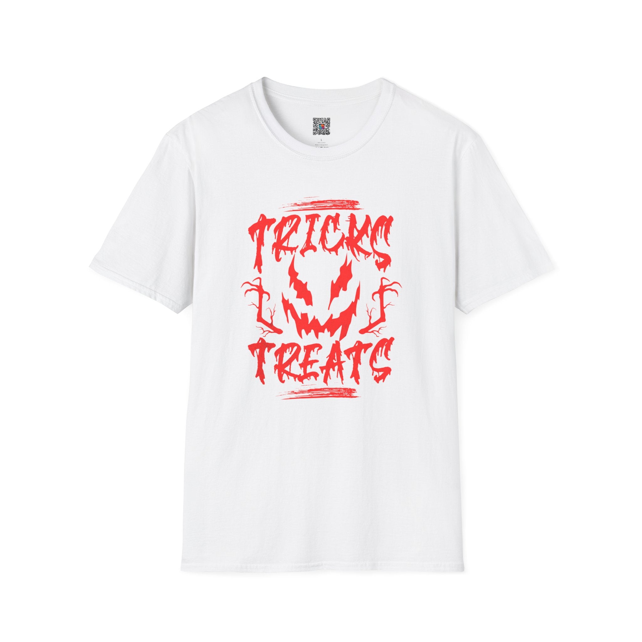 Halloween Tee | "Tricks Treats" Scary Jack-O'-Lantern Graphic T-Shirt | Cr8tive Designs