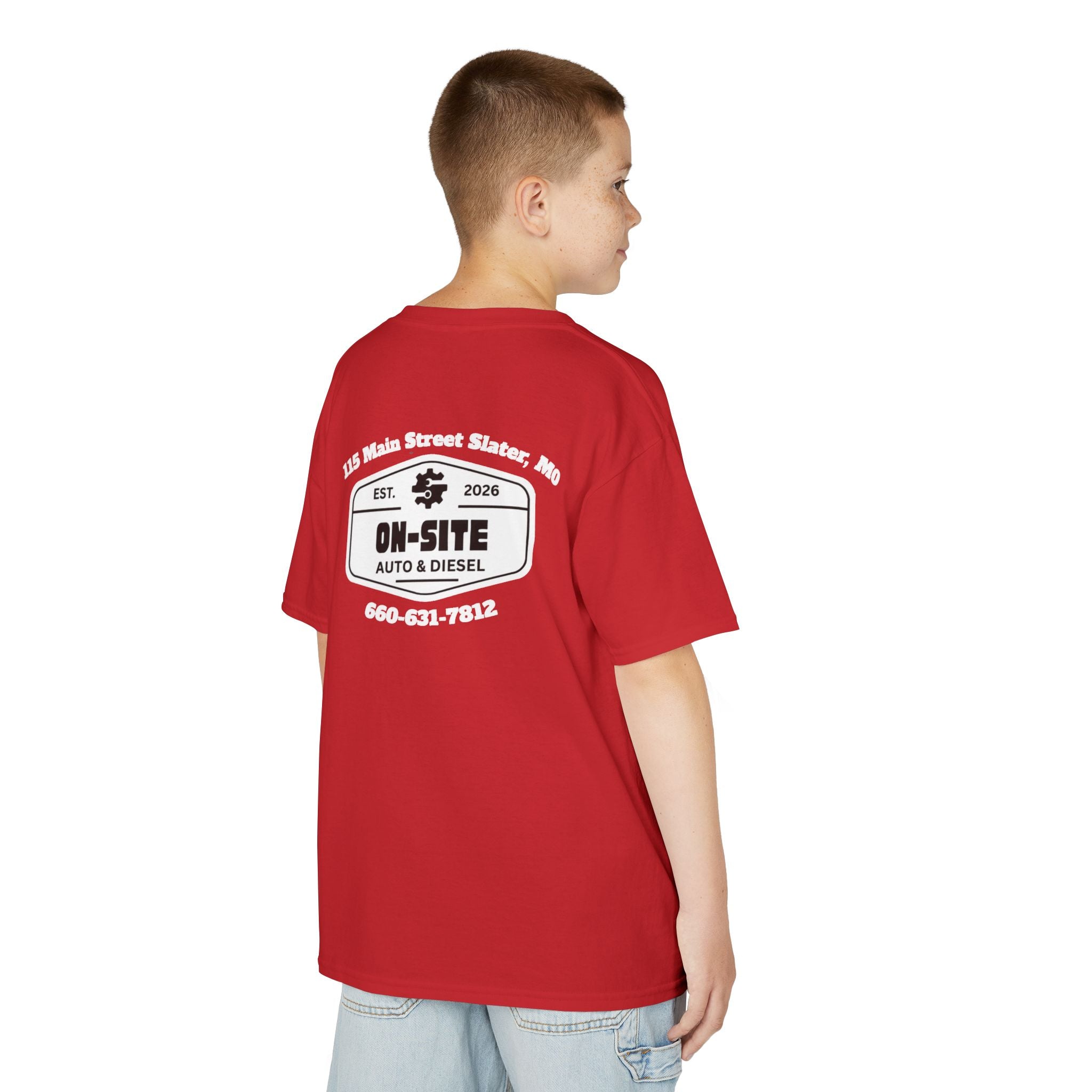On-Site Auto & Diesel Custom Business Youth T-Shirt | Automotive Workwear | Cr8tive Designs