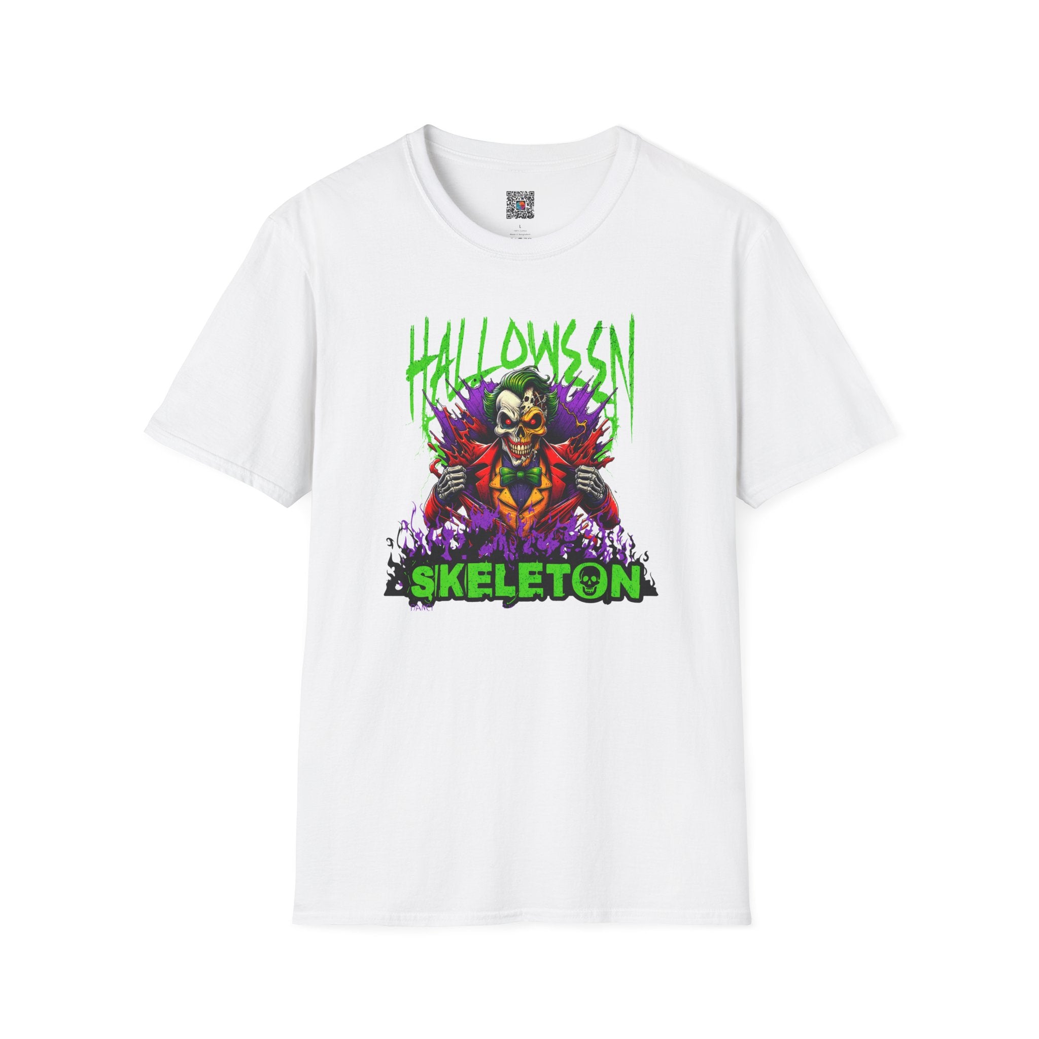 Halloween Skeleton T-Shirt | Neon Horror Clown Graphic Tee | Cr8tive Designs