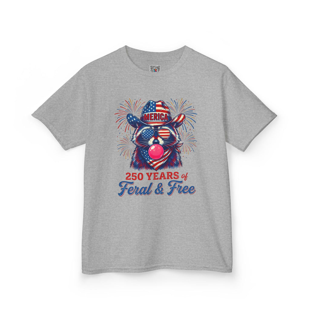 Kids '250 Years of Feral & Free' Patriotic Cow T-Shirt| Cr8tive Designs