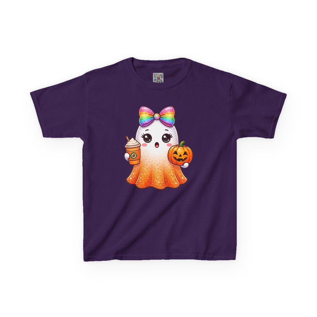 Glitter Pumpkin Ghost T-Shirt | Halloween Kids Graphic Tee | Cr8tive Designs