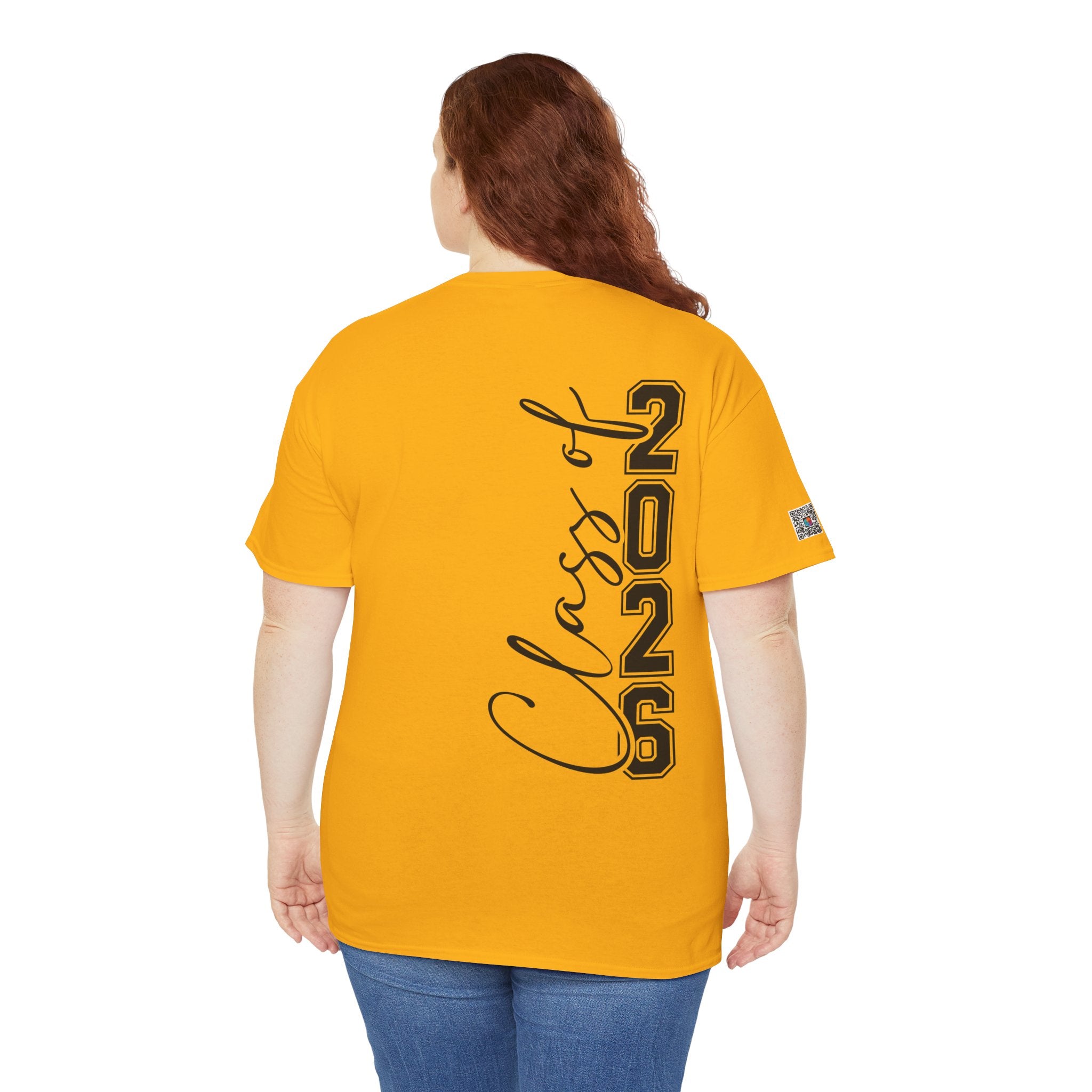 Senior 2026 Script Back T-Shirt | Vertical Graduation Tee | Trendy Senior Shirt | Unisex Fit | Cr8tive Designs