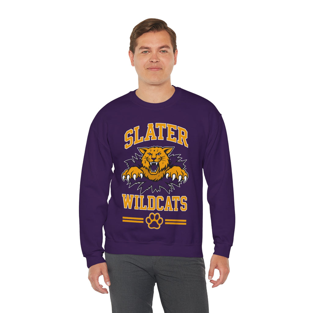 Slater Wildcats Purple & Gold Crewneck Sweatshirt | School Spirit Pullover | Cr8tive Designs