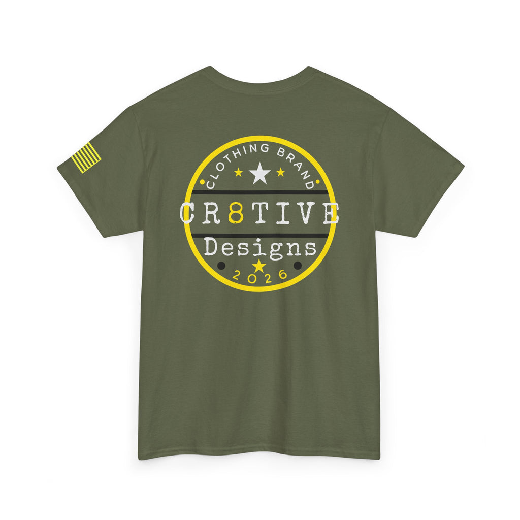 Yellow Logo Badge Graphic Tee/Cr8tive Designs