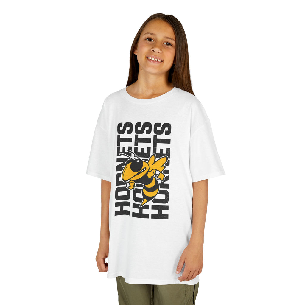 Vertical Hornets Mascot Youth T-Shirt | School Spirit Mascot Tee | Cr8tive Designs