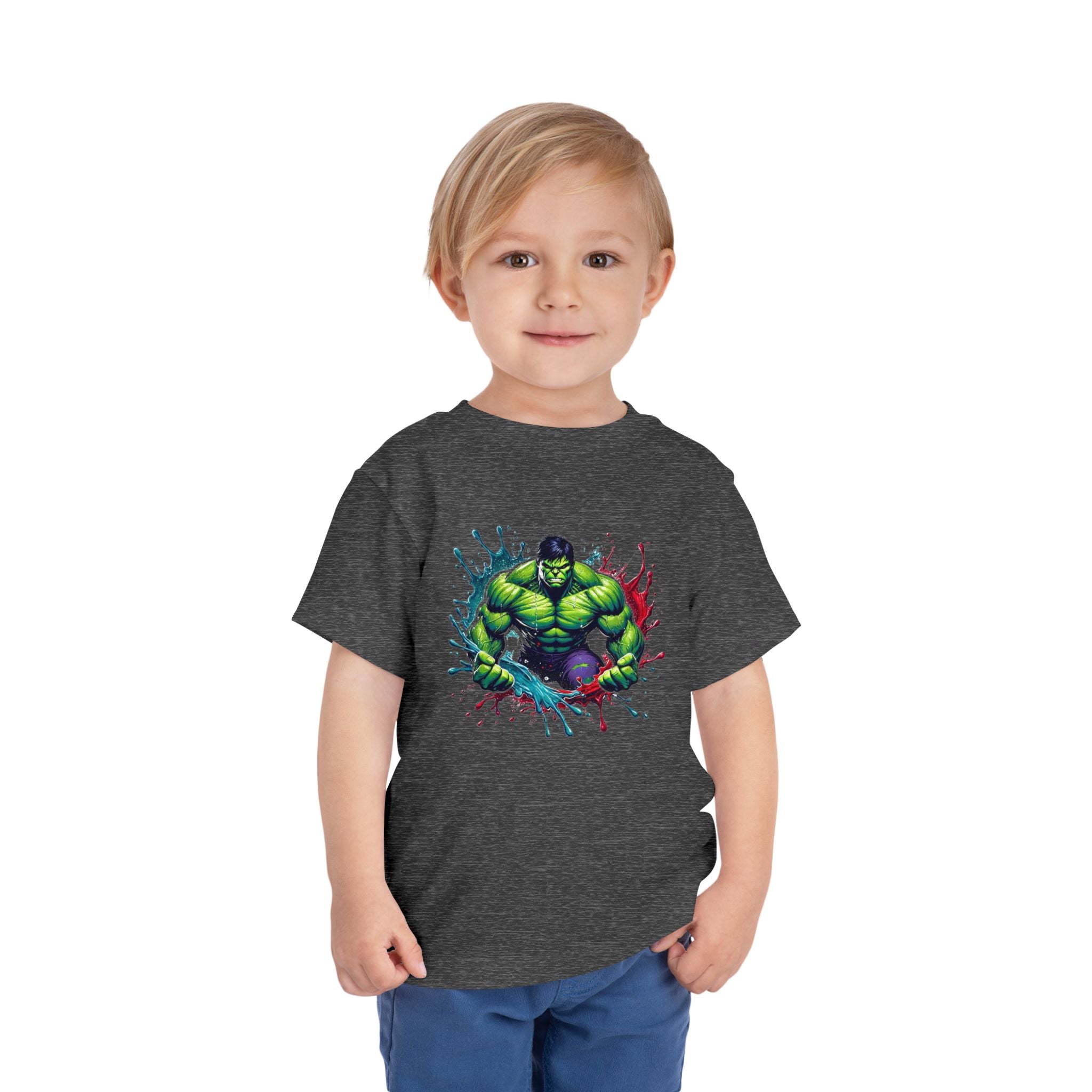 Green Rage Superhero Toddler Tee | Comic-Inspired Action T-Shirt | Cr8tive Designs
