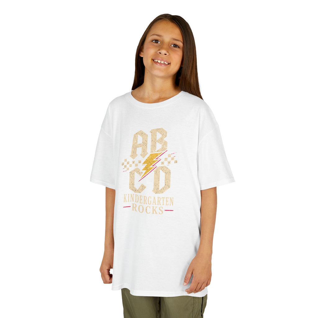 Kindergarten Rocks ABCD Youth T-Shirt | Retro Back-to-School Tee | Cr8tive Designs