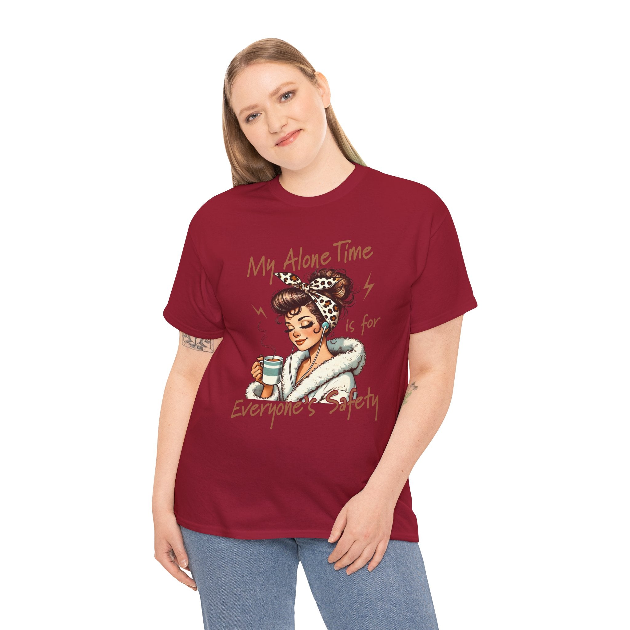 My Alone Time Is for Everyone’s Safety Graphic Tee – Funny Mom Life Shirt, Coffee Humor, Retro Style | Cr8tive Designs