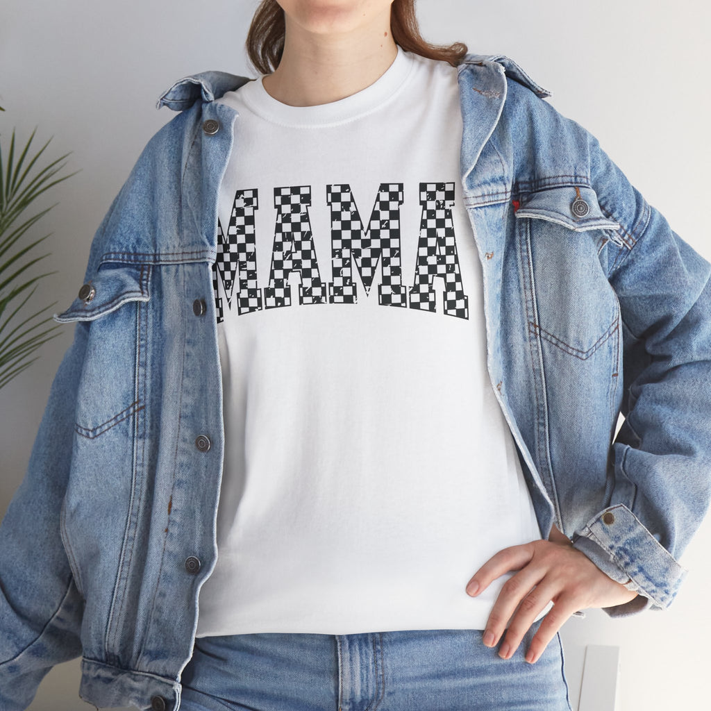 MAMA Retro Checkered Tee | Stylish Everyday Graphic Shirt | Cr8tive Designs