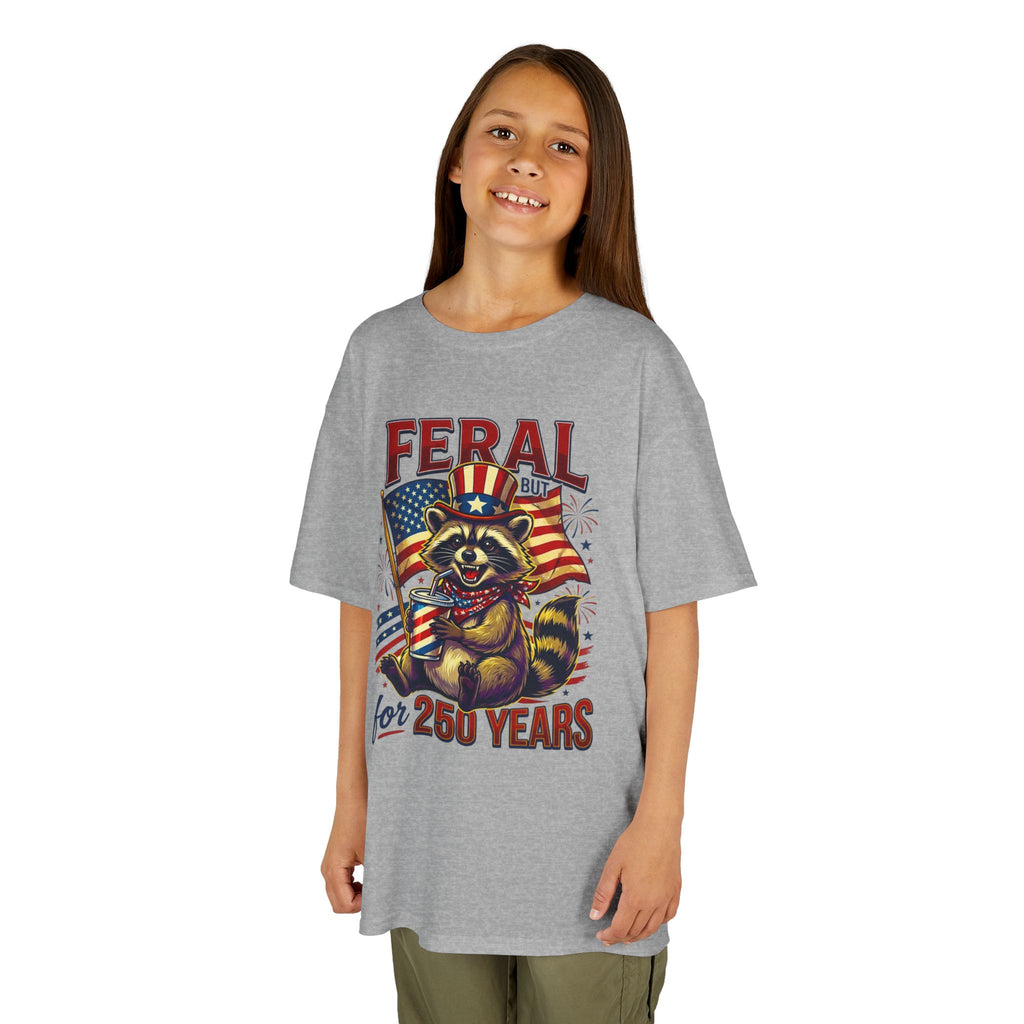 Kids Feral for 250 Years Tee | Patriotic Wildlife Graphic Design | Cr8tive Designs