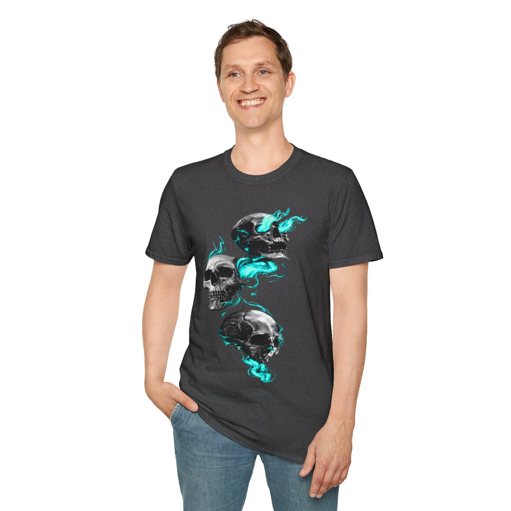 Teal Flame Skulls T-Shirt | Cr8tive Designs