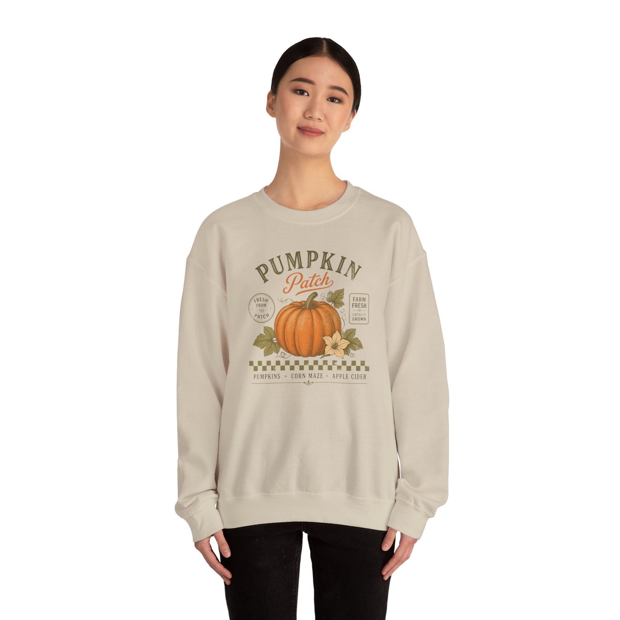 Farm Fresh Pumpkin Patch Sweatshirt | Rustic Farmhouse Fall Sweatshirt | Cr8tive Designs