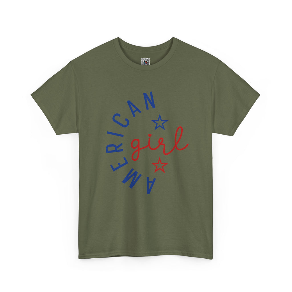 American Girl T-Shirt | Patriotic Red & Blue Star Tee| Cr8tive Designs