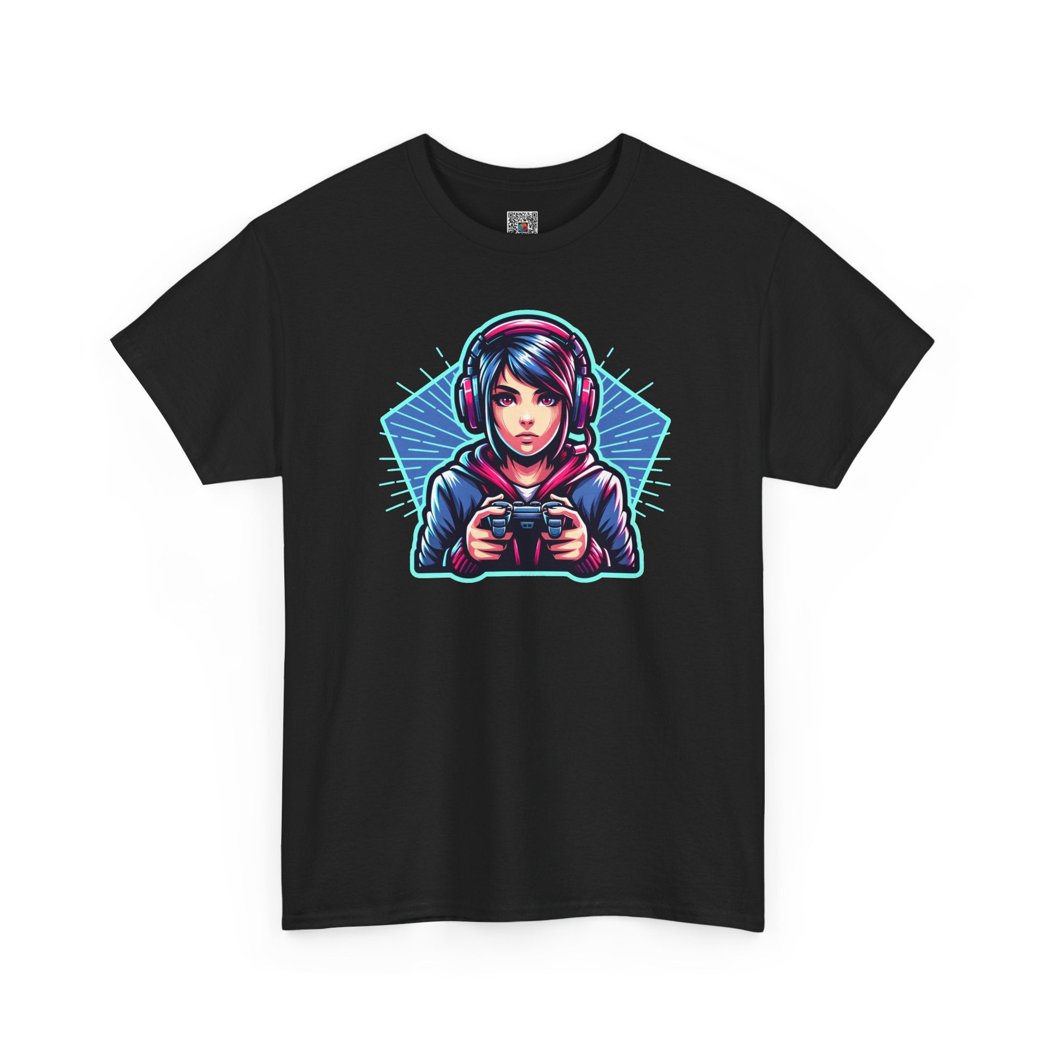 Neon Gamer Girl | Retro Gaming Graphic T-Shirt | Cr8tive Designs