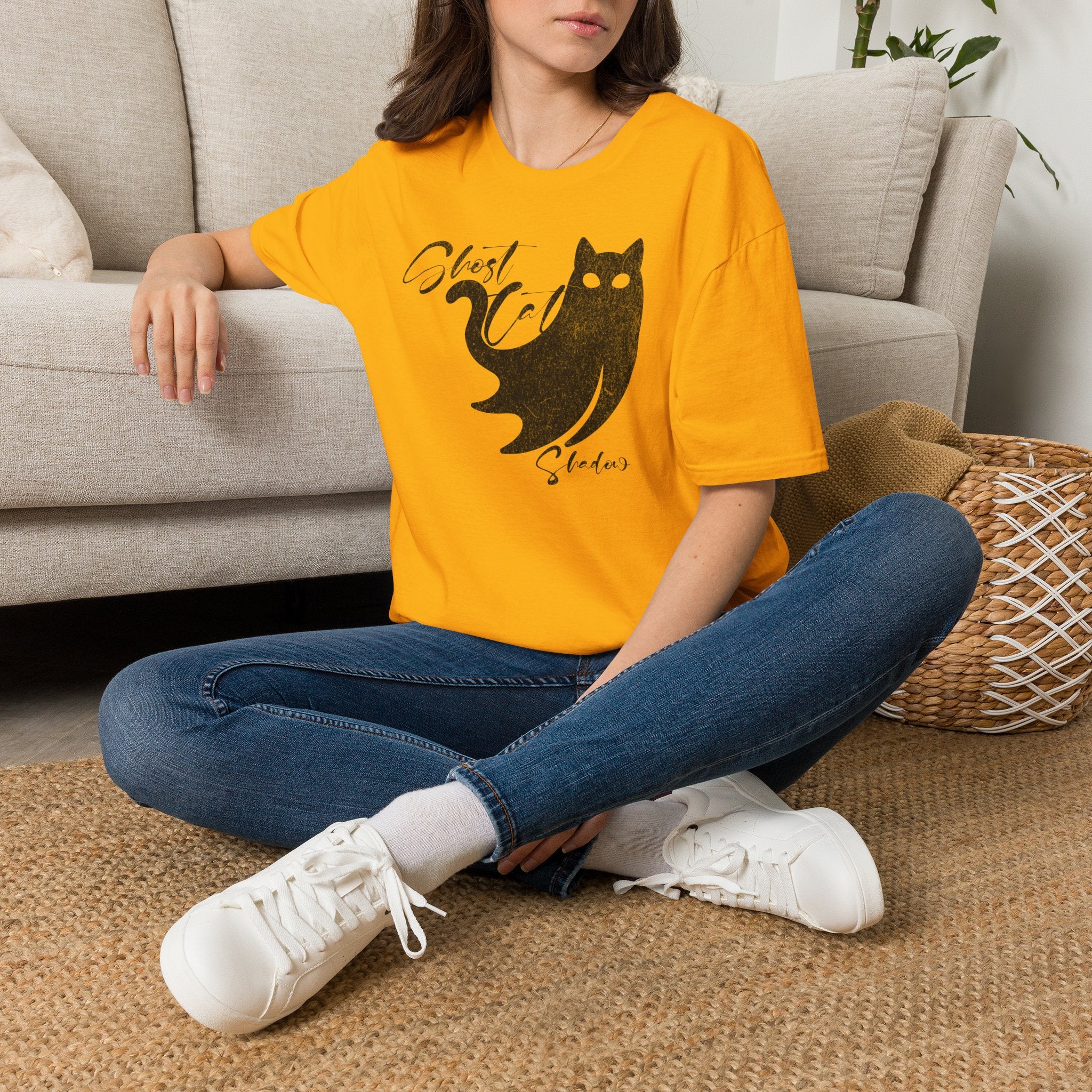 Ghost Cat T-Shirt | Cute Spooky Cat Graphic Tee | Cr8tive Designs