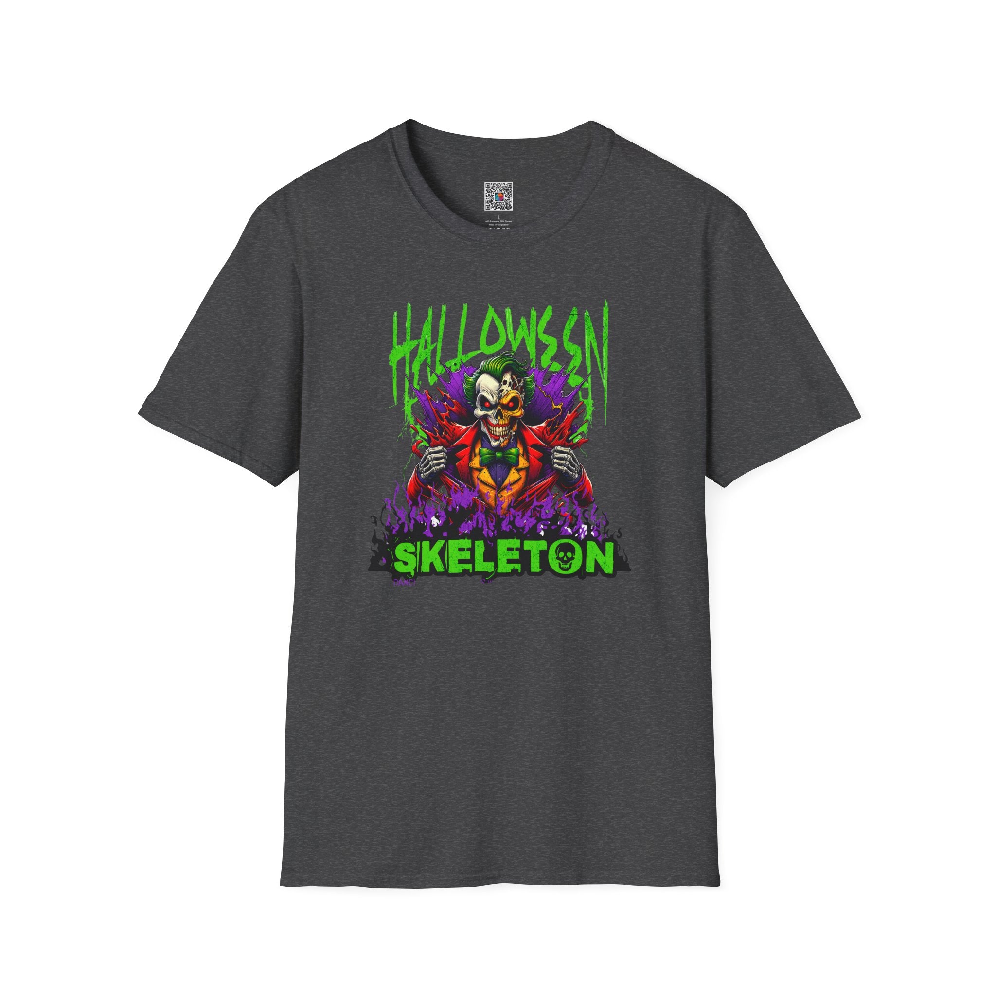 Halloween Skeleton T-Shirt | Neon Horror Clown Graphic Tee | Cr8tive Designs