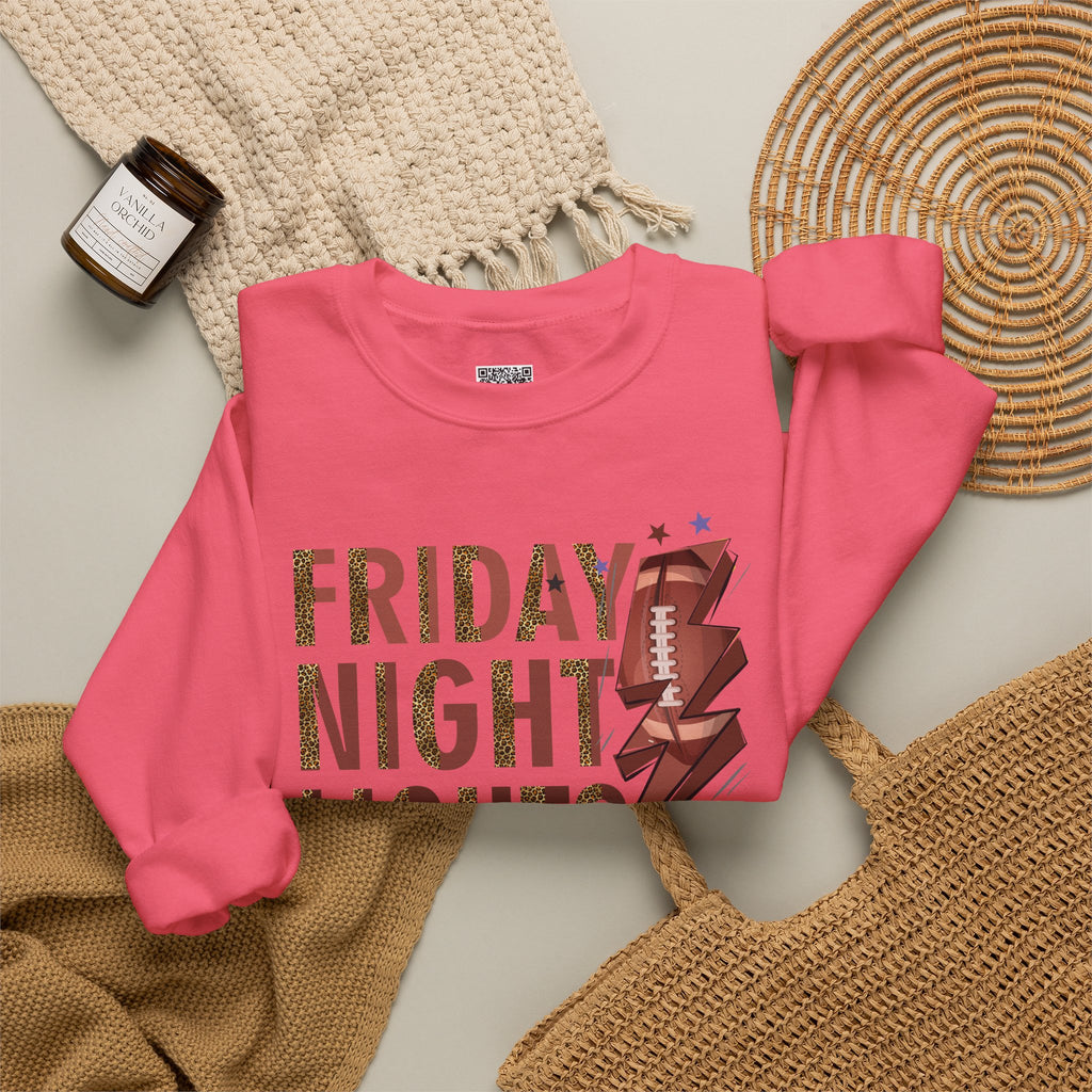 Friday Night Lights Sweatshirt | Leopard Football Lightning Bolt Crewneck | Cr8tive Designs