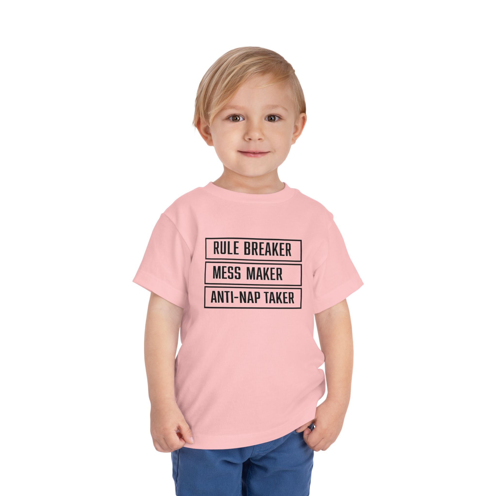 Rule Breaker Mess Maker Toddler Tee | Funny Anti-Nap Kids T-Shirt | Cr8tive Designs